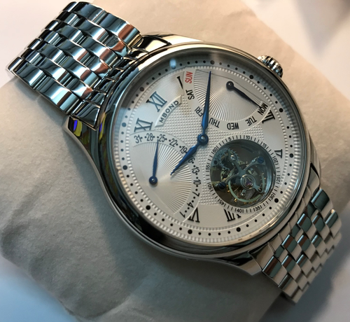 天津机芯大表盘星期多功能陀飞轮