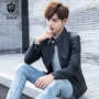Áo khoác da nam phiên bản Hàn Quốc của xu hướng Slim quần áo đẹp trai áo khoác PU trẻ trung giản dị mùa thu áo khoác mỏng - Quần áo lông thú áo khoác cặp