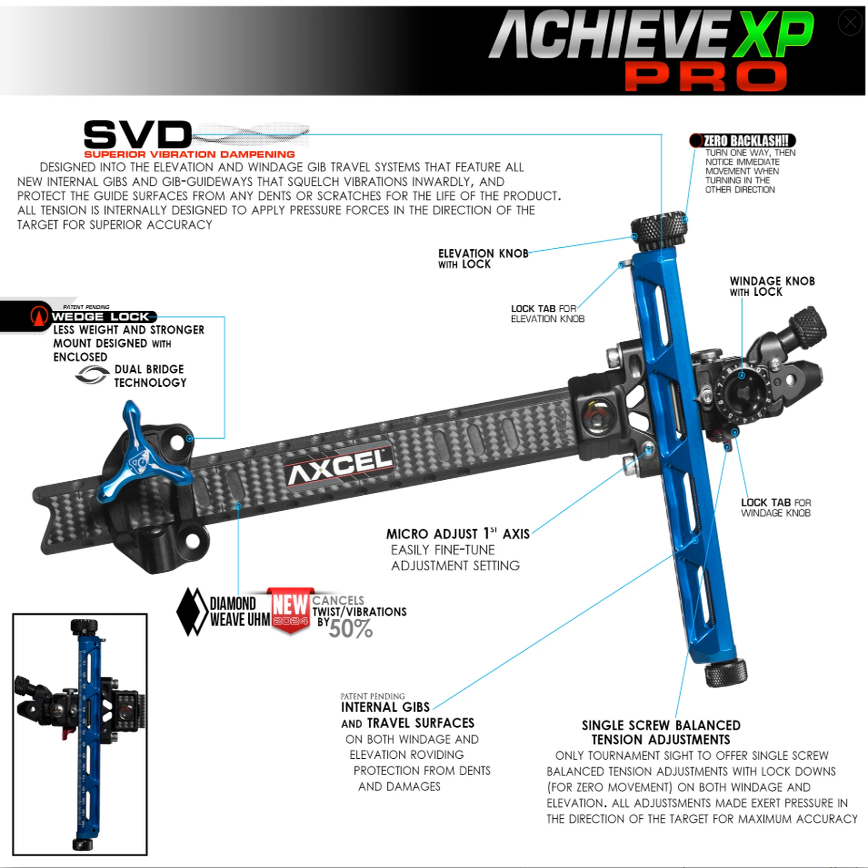 正品Axcel Achieve XP PRO火球反曲瞄架新款碳素比赛碳素瞄架瞄具