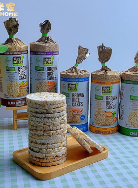 甘齿记进口无额外添加糖糙米饼无麦膨化休闲零食无麸质RICE CAKES