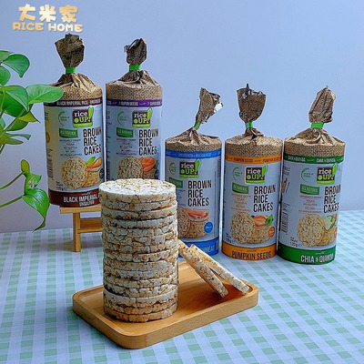 甘齿记进口无额外添加糖糙米饼无麦膨化休闲零食无麸质RICE CAKES