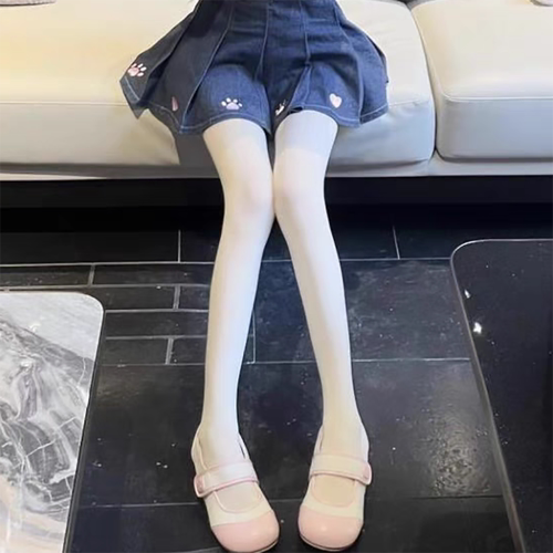 春夏薄款天鹅绒打底袜洛丽塔微透白丝袜配女儿服少萝lolita连裤袜