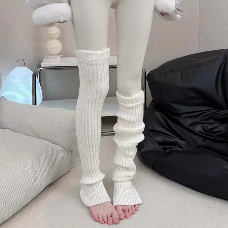 70cm奶白色加厚保暖袜套女奶白色搭瑜伽裤过膝堆堆袜甜美运动腿套