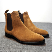 2026新款 切尔西靴男士 潮鞋 ins男鞋 马丁靴男黄色 短靴复古高帮皮鞋