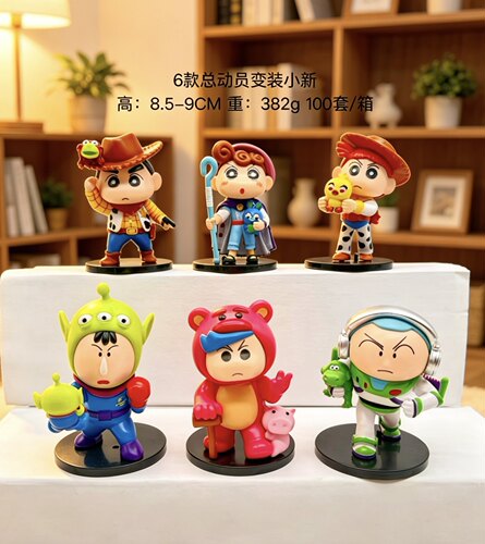 蜡笔小新胡迪巴斯光年牛仔手办模型摆件玩偶礼物公仔GK小新系礼物