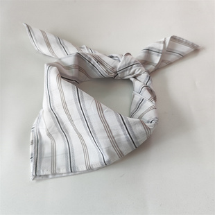 条纹原创大手帕方巾棉质围巾百搭时尚单品男女通用纯棉小领巾挡风