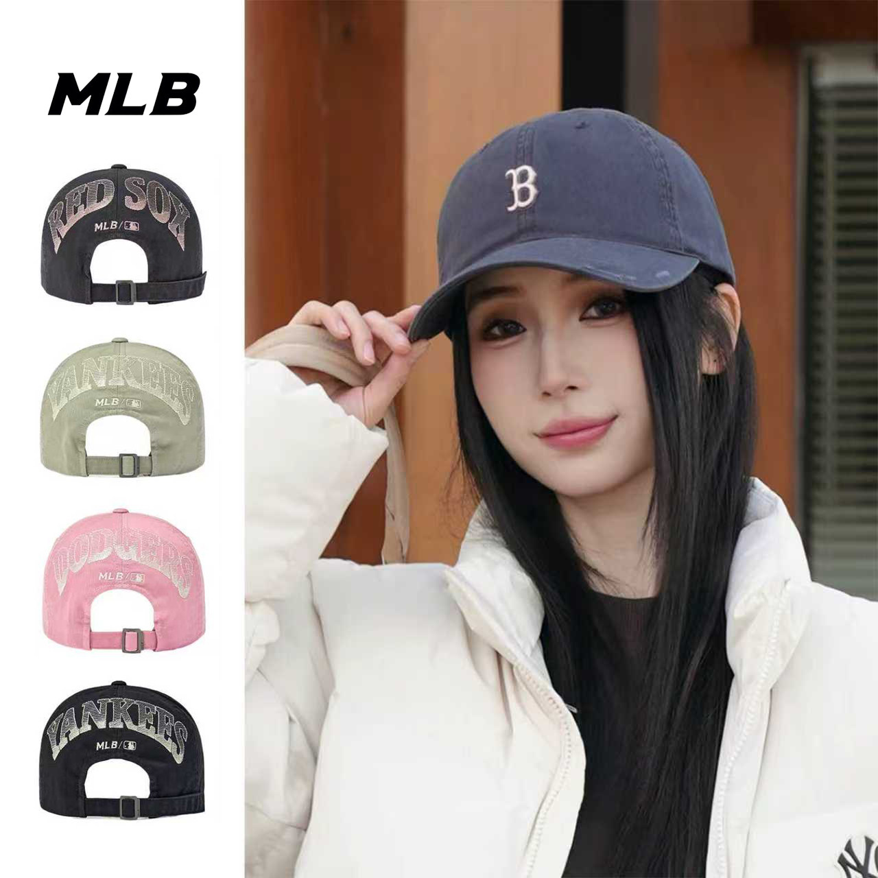 韩国正品MLB男女同款情侣百搭韩系显脸小软顶棒球帽2026新款CPB07