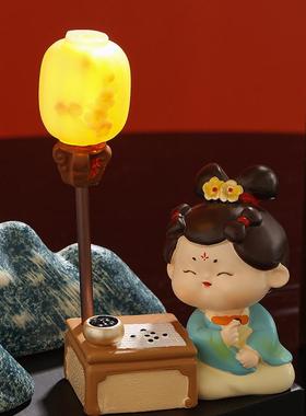 国潮古风唐仕女桌面摆件风铃挂饰