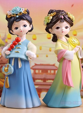 中式古风少女汉服摆件送女孩礼物