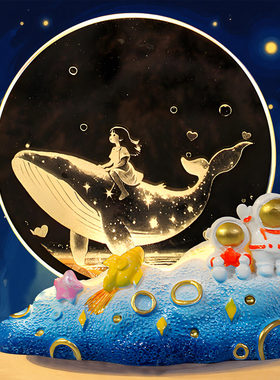 星际宇航员小夜灯送女孩儿童礼物