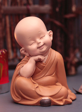 佛系慧能小和尚摆件禅意茶桌