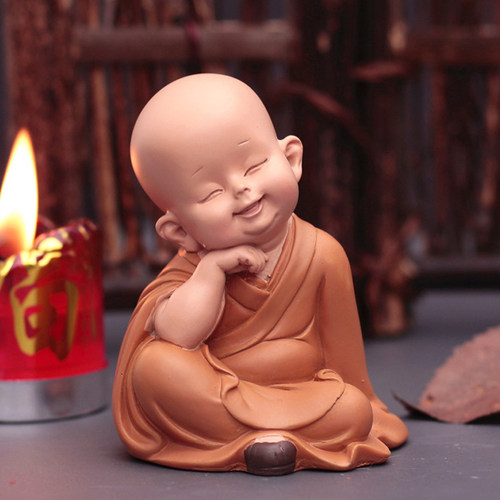 佛系慧能小和尚摆件禅意茶桌装饰品送同学生日礼物可爱治愈系沙弥 - 封面