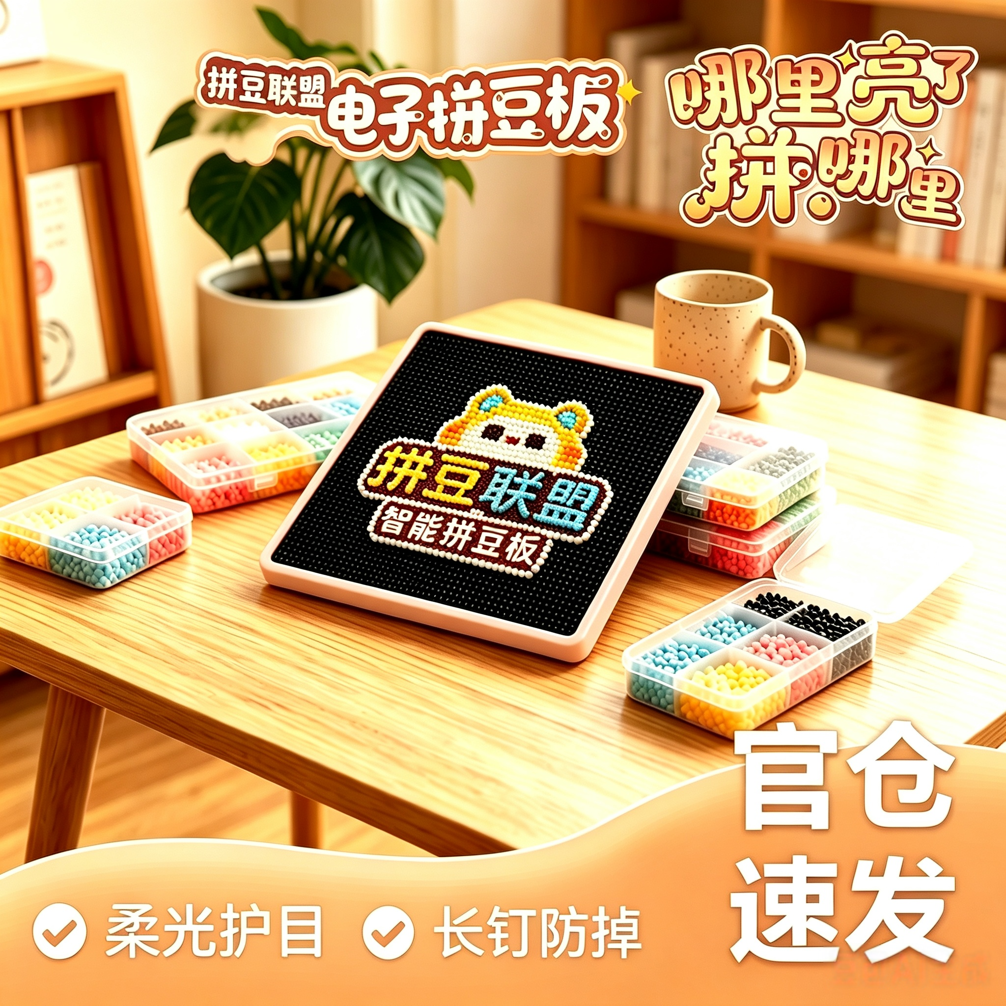 拼豆联盟控灯护目防掉拼豆板