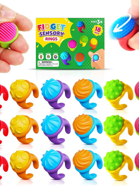 跨境新款fidget toys硅胶戒指感官玩具食品儿童硅胶戒指感官玩具
