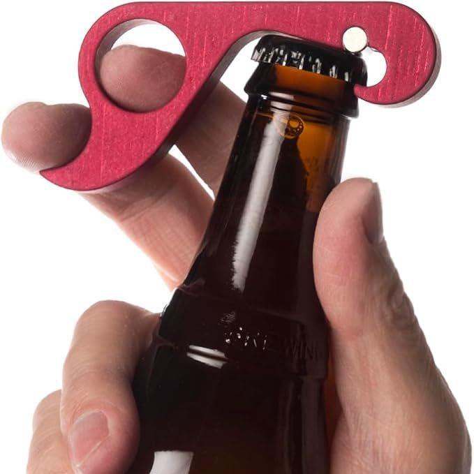包邮One-handed Bottle Opener 户外单手开瓶器磁吸金属开瓶器