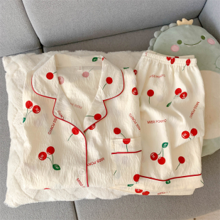 短裤 2025新款 云朵棉短袖 夏季 甜美可爱樱桃夏天外穿家居服 睡衣女款