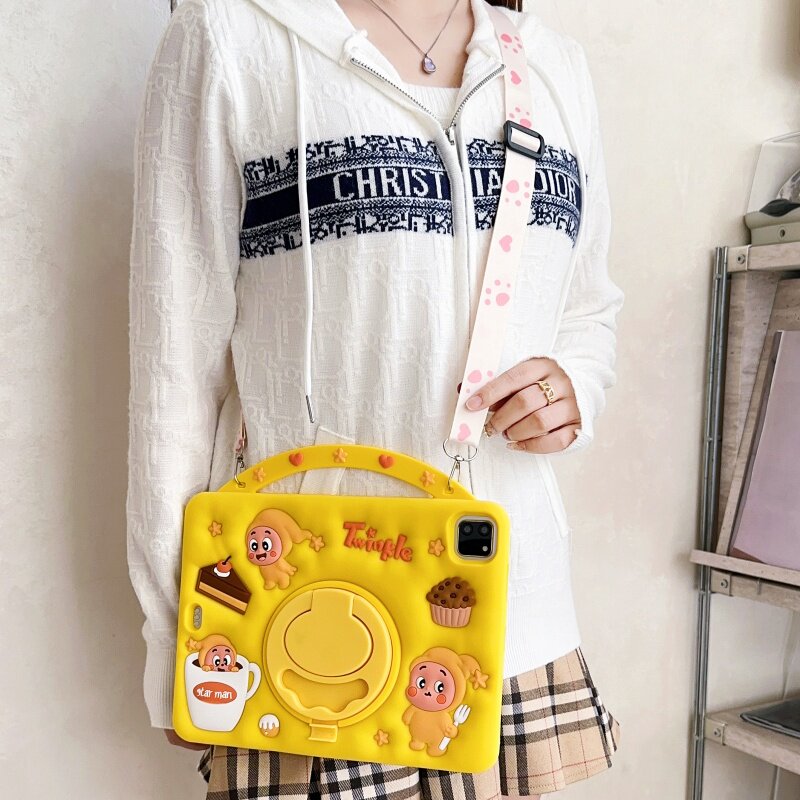 旋转支架手提星星人适用苹果ipad10平板保护套ipadair6硅胶mini6/mini7/air5/air7可爱ipadpro卡通ipad11/A16