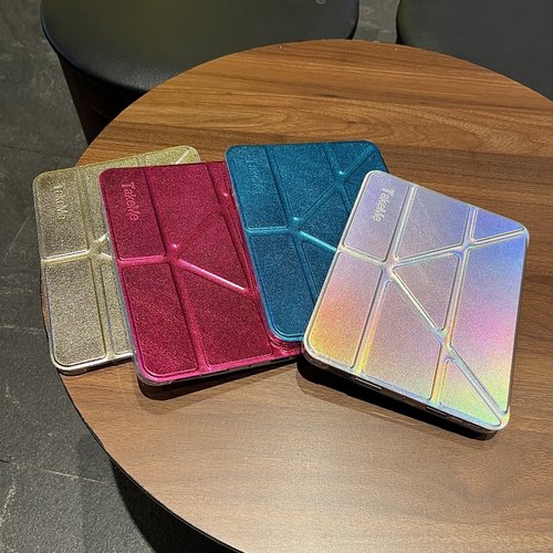 镭射Y折平板壳适用苹果ipad10代平板保护套ipadair6三折Y折mini7/air5/air8简约ipadpro代唤醒睡眠ipad12/A16