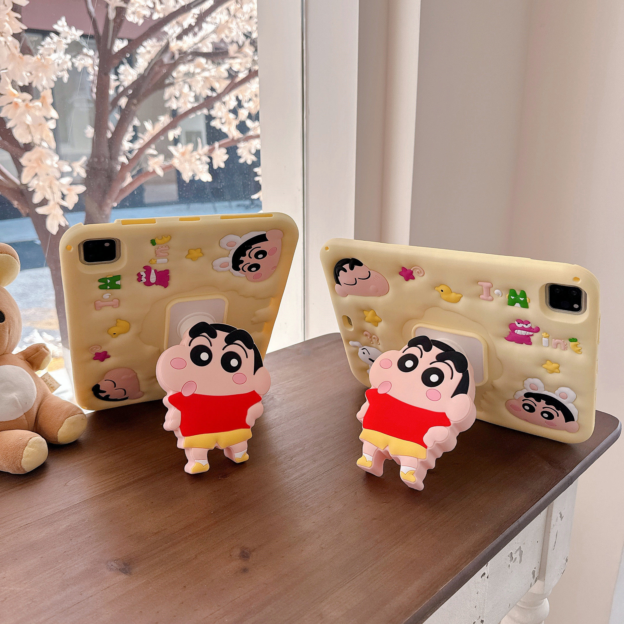 折叠支架蜡笔小新适用苹果ipad10/ipad11代平板保护套ipadair6硅胶mini6/air5/air2可爱ipadpro2024软ipad9