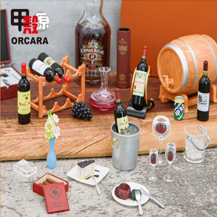 现货 甲壳原ORCARA食玩【红酒艺术文化】迷你仿真微缩模型场景