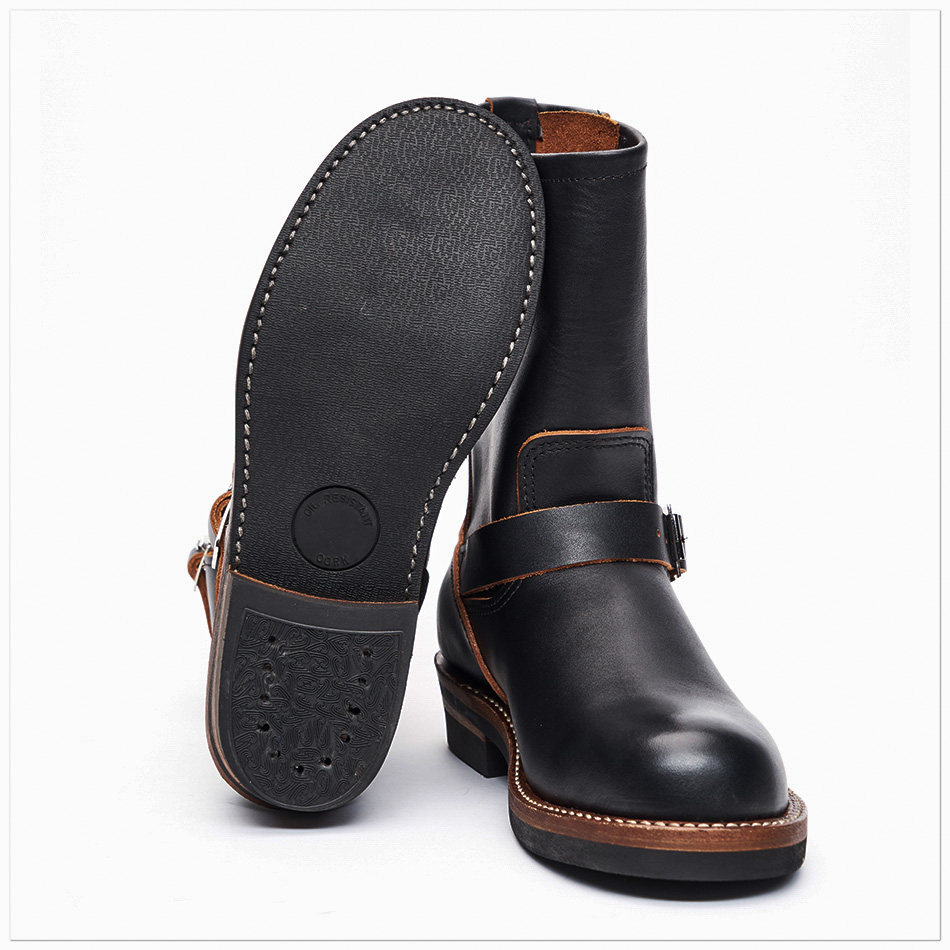 thumbnail for play! EngineerBoot! Retro motorcycle boots locomotive tea core oil wax belt buckle engineer tooling boots