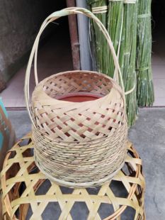 老式竹编碳火盆火篮烧炭取暖怀炉烘笼家用手提烘笼烤火笼烘干笼