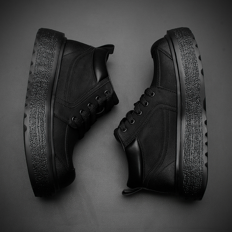 春秋欧洲站真皮马丁靴男短靴韩版潮厚底英伦风工装靴高帮休闲男靴