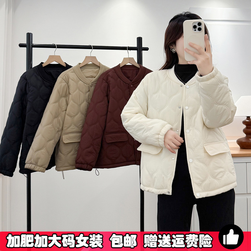 大码200斤轻薄款棉衣外套女秋冬