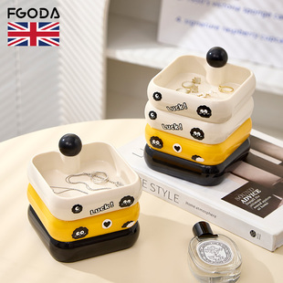 卡通首饰盒家用多层首饰收纳盒桌面戒指耳钉饰品盒项链首饰收纳盒