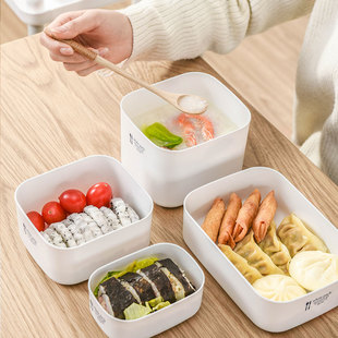 日式 冰箱收纳保鲜盒塑料密封盒微波炉食物冷藏辅食儿童饭盒便当盒