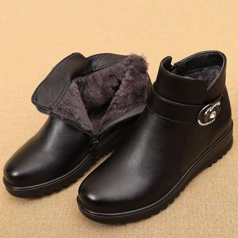 冬季妈妈鞋棉鞋加绒保暖中老年