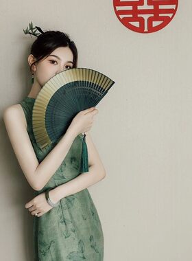 小红书同款渐变扇子折扇