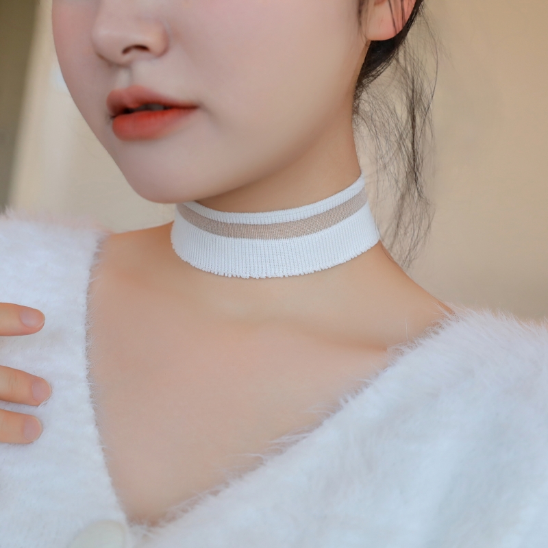 2025秋季新款欧根纱蕾丝假领子领口装饰百搭衣领针织颈带女士围脖