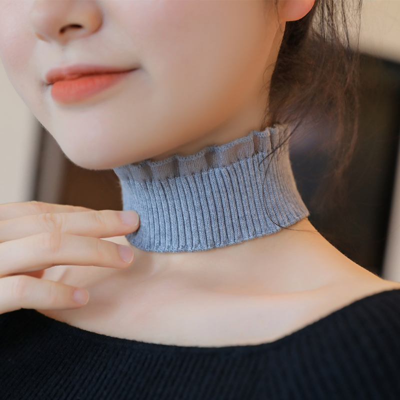 秋装新款蕾丝荷叶边假领子颈部装饰衣领针织领口配饰小围脖项圈女