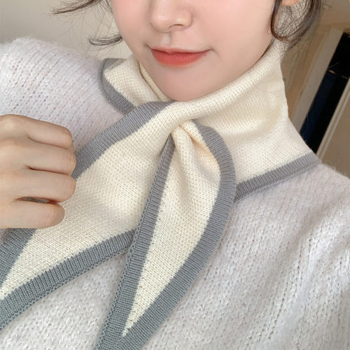 秋冬小围脖三角针织领巾