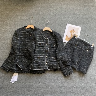 原单法式 气质优雅休闲百搭短裙两件套 高级感小香风外套女秋冬季