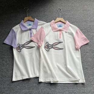 女装学生夏季新款短袖刺绣高品质翻领T恤时尚简约修身显瘦POLO衫