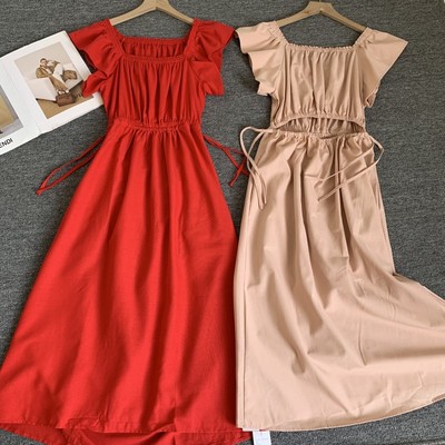 棉麻手感试衣间女装连衣裙