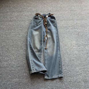 童装女童牛仔裤2026新款春季韩系直筒休闲百搭中大童阔腿牛仔裤