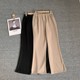 洋气高腰显瘦宽松百搭休闲微喇休闲裤 日单 新款 女春季 复古微喇裤