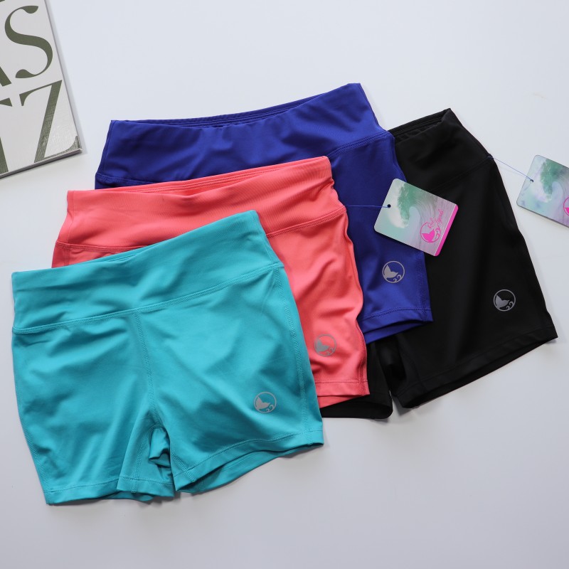外贸原单女装健身瑜伽短裤女夏季高弹紧身提臀透气速干跑步运动裤