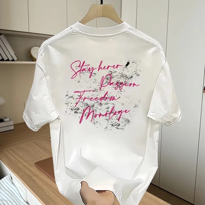品牌外贸清仓~专柜撤回捡漏美式潮牌涂鸦印花重磅纯棉短袖T恤男女