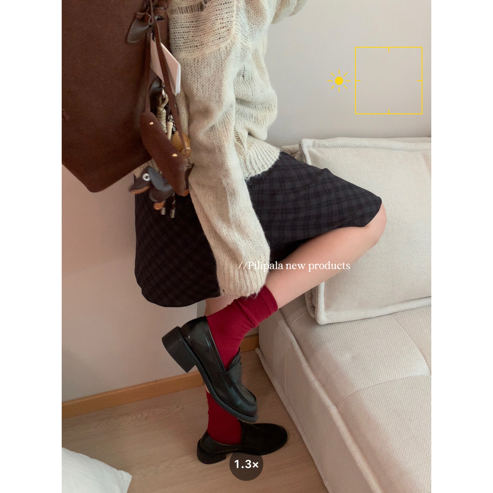 “一颗树莓”安哥拉红袜子酒红色袜子女中筒堆堆袜纯棉款学院韩系