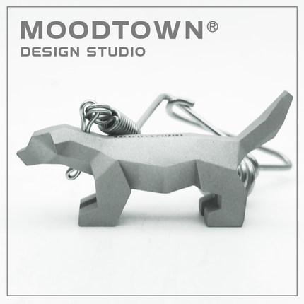 模范镇moodtown原创复古工业风不锈钢礼品治愈系钥匙扣蜜獾平头哥