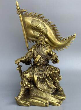 铜关公财神关二爷旗开得胜招财