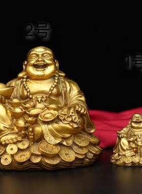 托宝元宝铜弥勒佛摆件招财笑佛