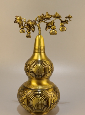 风水铜葫芦摆件招财一串小葫芦