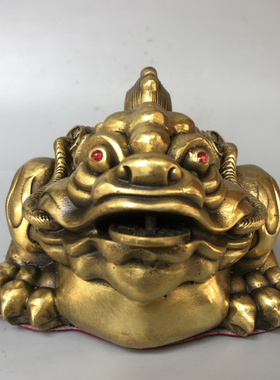 黄铜招财客厅金蟾金钱兽门厅摆件