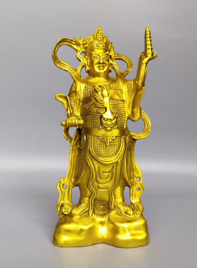 铜托塔李天王李靖神像桌面摆件