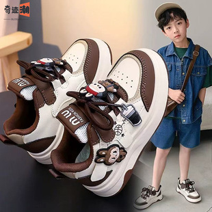 拉布布男童鞋子2026新款春秋爆款儿童板鞋学生软底运动小白鞋男孩
